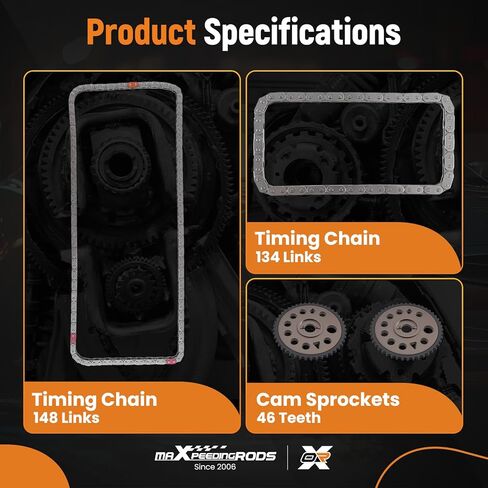 maXpeedingrods 94201S Timing Chain Kit for Chevrolet Cobalt Malibu HHR Pontiac G5 Saturn Ion Cavalier Sunfire Vue Oldsmobile Alero Grand Am Pursuit Saturn L100 2000-2008 L4 2.0L 2.2L 2.4L 9-4202S in Saudi Arabia