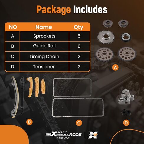 maXpeedingrods 94201S Timing Chain Kit for Chevrolet Cobalt Malibu HHR Pontiac G5 Saturn Ion Cavalier Sunfire Vue Oldsmobile Alero Grand Am Pursuit Saturn L100 2000-2008 L4 2.0L 2.2L 2.4L 9-4202S in Saudi Arabia