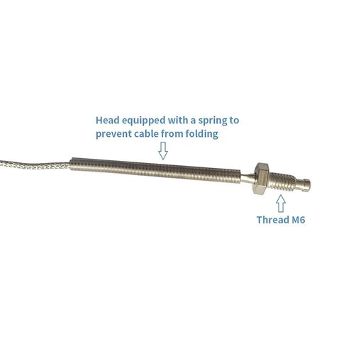 M6 Thread PT100 Thermocouple PT100 Temperature Sensor 0-800℃ Two Layers Terminals with 5M Anti-Interference Shielding Wire in Kuwait