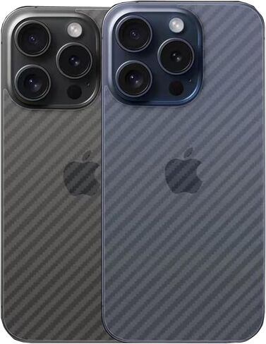 واقي شاشة خلفي لهاتف iPhone 12 Pro Max، طبقة حماية رفيعة للغاية من ألياف الكربون ثلاثية الأبعاد - عبوتين - شفاف in Kuwait