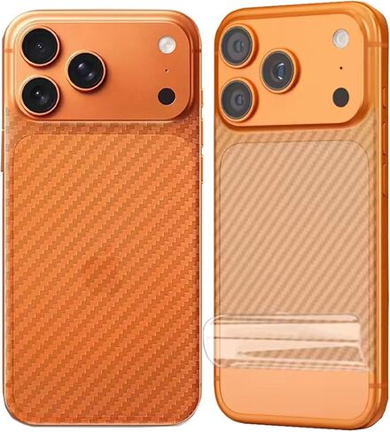 واقي شاشة خلفي لهاتف iPhone 12 Pro Max، طبقة حماية رفيعة للغاية من ألياف الكربون ثلاثية الأبعاد - عبوتين - شفاف in Kuwait