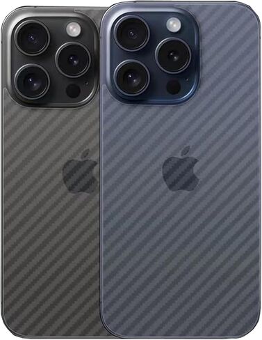 واقي شاشة خلفي لهاتف iPhone 12 Pro Max، طبقة حماية رفيعة للغاية من ألياف الكربون ثلاثية الأبعاد - عبوتين - شفاف in Kuwait