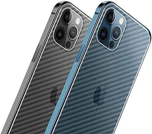 واقي شاشة خلفي لهاتف iPhone 12 Pro Max، طبقة حماية رفيعة للغاية من ألياف الكربون ثلاثية الأبعاد - عبوتين - شفاف in Kuwait
