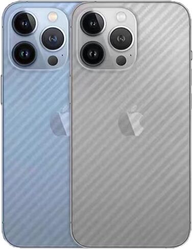 واقي شاشة خلفي لهاتف iPhone 12 Pro Max، طبقة حماية رفيعة للغاية من ألياف الكربون ثلاثية الأبعاد - عبوتين - شفاف in Kuwait