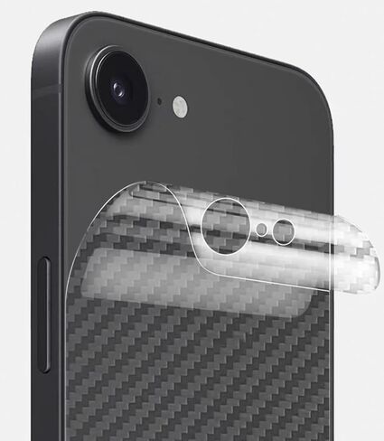 واقي شاشة خلفي لهاتف iPhone 12 Pro Max، طبقة حماية رفيعة للغاية من ألياف الكربون ثلاثية الأبعاد - عبوتين - شفاف in Kuwait