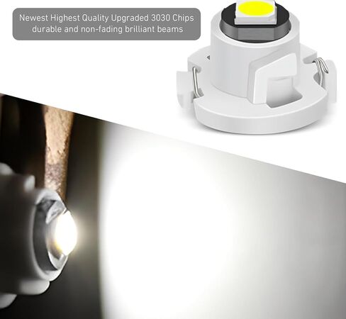 10 PCS T4.2 LED Bulbs, 3030 Chip Climate Control Bulbs, 0.39" x 0.27" Super Bright Wedge Dash Indicator Light, Fit for Most Cars (White) in Kuwait