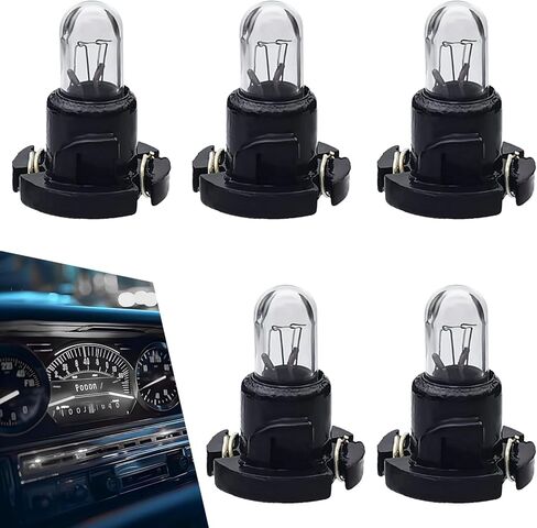 T4 Dashboard Light Bulbs, 14V 1.12W High Brightness Air Conditioning Indicator Light, Plug-and-Play Earthquake-Resistant Quartz Glass Halogen Lamp, Universal for Most Cars (White #DB1601) in Kuwait
