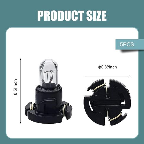 T4 Dashboard Light Bulbs, 14V 1.12W High Brightness Air Conditioning Indicator Light, Plug-and-Play Earthquake-Resistant Quartz Glass Halogen Lamp, Universal for Most Cars (White #DB1601) in Kuwait