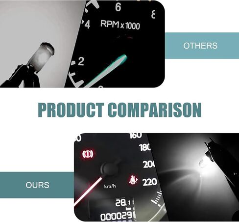 T4 Dashboard Light Bulbs, 14V 1.12W High Brightness Air Conditioning Indicator Light, Plug-and-Play Earthquake-Resistant Quartz Glass Halogen Lamp, Universal for Most Cars (White #DB1601) in Kuwait