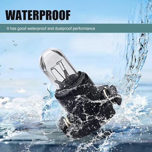 T4 Dashboard Light Bulbs, 14V 1.12W High Brightness Air Conditioning Indicator Light, Plug-and-Play Earthquake-Resistant Quartz Glass Halogen Lamp, Universal for Most Cars (White #DB1601) in Kuwait