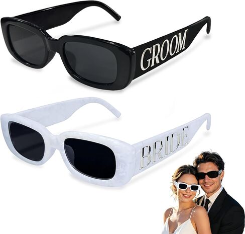 طقم نظارات شمسية للعروس والعريس مكون من قطعتين، نظارات زفاف رخامية للخطوبة والعزوبية هدية لحفلات الزفاف in Kuwait