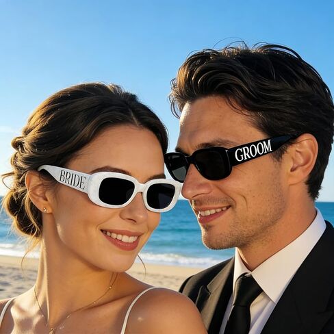 طقم نظارات شمسية للعروس والعريس مكون من قطعتين، نظارات زفاف رخامية للخطوبة والعزوبية هدية لحفلات الزفاف in Kuwait