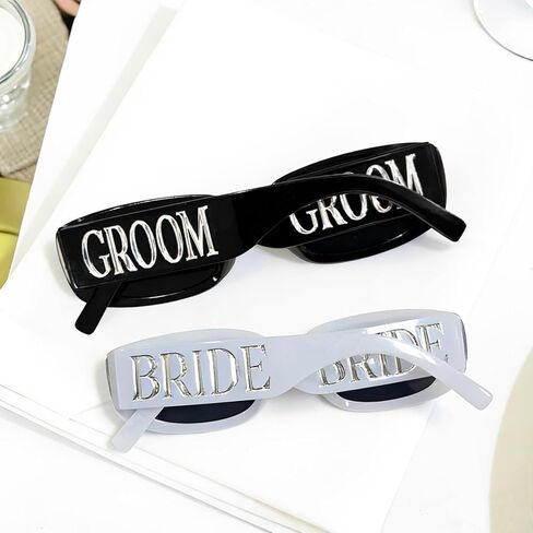 طقم نظارات شمسية للعروس والعريس مكون من قطعتين، نظارات زفاف رخامية للخطوبة والعزوبية هدية لحفلات الزفاف in Kuwait