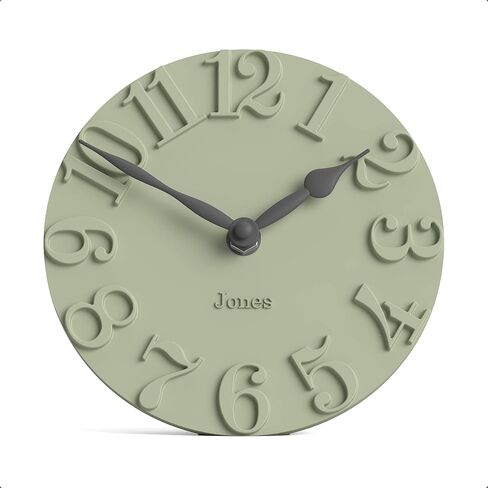 JONES CLOCKS® Hampstead Desk Clock | Freestanding | Sage Green | Elegant Raised Moulded Numerals | Ideal for Shelf Mantel Living Room Home Office or Bedside in Saudi Arabia