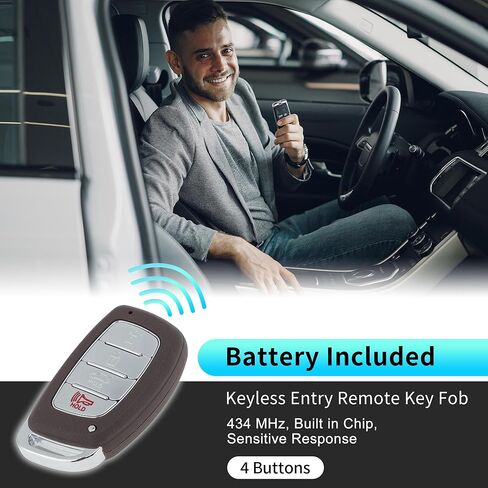 X AUTOHAUX CQOFD00120 434 MHz Replacement Keyless Entry Remote Smart Key Fob for Hyundai Elantra 2017 2018 No.95440-F2000/95440-F3000 4 Buttons in Saudi Arabia