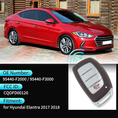 X AUTOHAUX CQOFD00120 434 MHz Replacement Keyless Entry Remote Smart Key Fob for Hyundai Elantra 2017 2018 No.95440-F2000/95440-F3000 4 Buttons in Saudi Arabia