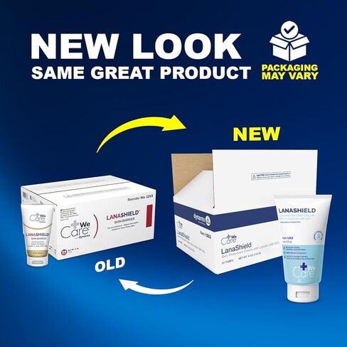 Dynarex LanaShield Skin Protectant Cream - Chafing Cream For Adult Diaper Dermatitis Rash - Seals Moisture & Protects Dry, Cracked Skin - 4oz Tube, 24 Per Case in Kuwait