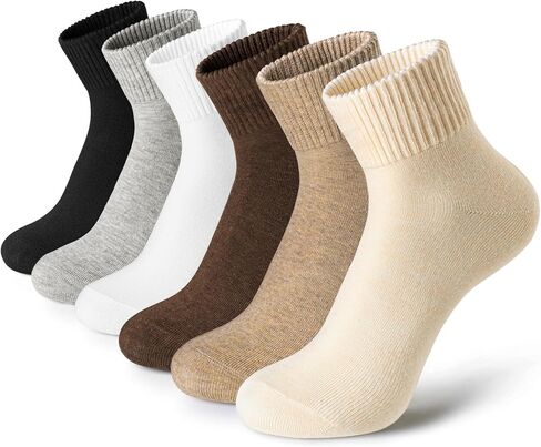 Cotton Women Boot Socks: Aesthetic Soft Crew for Fall Winter Size 6-11 (3/6 Pack) in Kuwait
