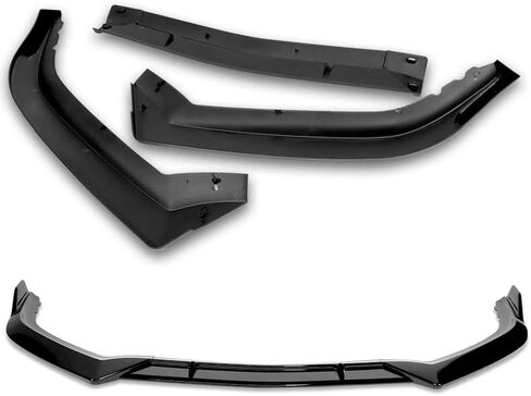EPARTS ABS البلاستيك 3PCS STP-Style الجبهة الوفير الشفاه الفاصل طقم الجسم حماية تقليم متوافق مع 2011 2012 2013 2014 Acura TSX (مطلي باللون الأسود) in Kuwait