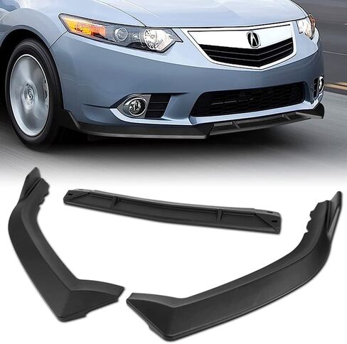 EPARTS ABS Plastic 3PCS STP-Style Front Bumper Lip Splitter Body Kit Trim Protection Compatible with 2011 2012 2013 2014 Acura TSX (Painted Black) in Saudi Arabia