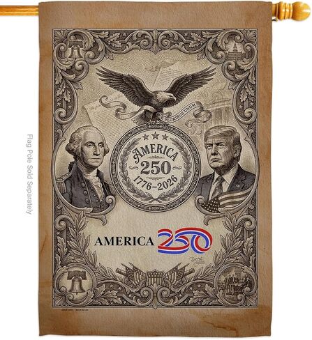 America 250 Flag Founders Tribute Independence Day Wall Tapestry House Banner Official Licensed Merchandise Canvas Prints Yard Sign Textile Woven Fabric Poster USA 250th Anniversary Decoration Gift in Kuwait