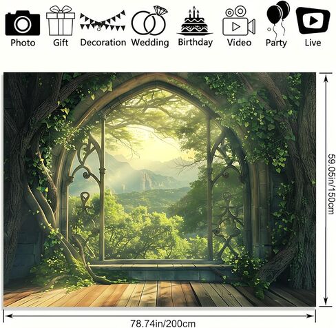 KKYEJLQYI Magic Treehouse Forest Tapestry 79 x 59 Inches - Polyester Wall Hanging - for Bedroom Dorm Living Room Decor(Enchanted Forest Arch) in Saudi Arabia