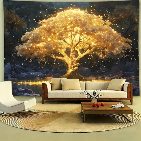 KKYEJLQYI Magic Treehouse Forest Tapestry 79 x 59 Inches - Polyester Wall Hanging - for Bedroom Dorm Living Room Decor(Enchanted Forest Arch) in Saudi Arabia