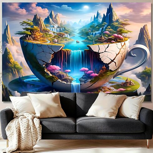 KKYEJLQYI Magic Treehouse Forest Tapestry 79 x 59 Inches - Polyester Wall Hanging - for Bedroom Dorm Living Room Decor(Enchanted Forest Arch) in Saudi Arabia