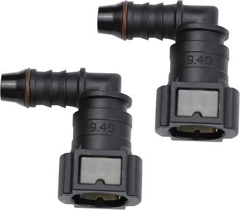Wuyaoyao 2PCS Car Fuel Line Quick Connector, 9.49-ID8 Nylon Tubing 90 Degree Fuel Line Quick Connect/Disconnect Adapter, SAE 3/8 to 5/16 Elbow Bundy Female to Hose Barb Fitting (Elbow) in Saudi Arabia