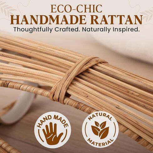 Handmade Boho Rattan Lantern – Decorative Woven Centerpiece for Coffee Table | Indoor Outdoor Patio, Garden, Dining Table, Front Porch | Wedding & Housewarming Gift | 5x5x10 in Saudi Arabia