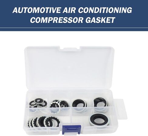 45 قطعة مجموعة حشية مكيف الهواء للسيارة، 6 أحجام طقم حشية إغلاق منفذ ضاغط مكيف الهواء، مجموعة سدادات حلقية للتيار المتردد التلقائي متعددة الاستخدامات مانعة للتسرب، غسالة منفذ نظام تكييف عالمي لمعظم السيارات (أسود) in Kuwait