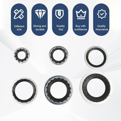 45 قطعة مجموعة حشية مكيف الهواء للسيارة، 6 أحجام طقم حشية إغلاق منفذ ضاغط مكيف الهواء، مجموعة سدادات حلقية للتيار المتردد التلقائي متعددة الاستخدامات مانعة للتسرب، غسالة منفذ نظام تكييف عالمي لمعظم السيارات (أسود) in Kuwait