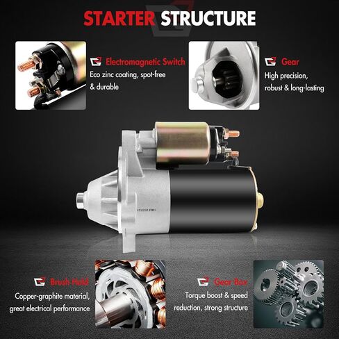New Starter Compatible for Mazda for B2300 L 1994-1997 for Ford for Ranger L 1991-2001 for Mazda for B2500 L 1998-2001, 1.4kW/12 Volt Starter Motor Replace SA-785 SA-785 in Saudi Arabia