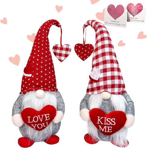 Valentines Day Gnome Decor - 2Pcs Valentine Gnomes Plush Home Table Decorations, Mr & Mrs. Sweet Swedish Gnome Valentine's Day Gifts in Saudi Arabia