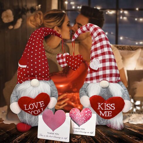 Valentines Day Gnome Decor - 2Pcs Valentine Gnomes Plush Home Table Decorations, Mr & Mrs. Sweet Swedish Gnome Valentine's Day Gifts in Saudi Arabia