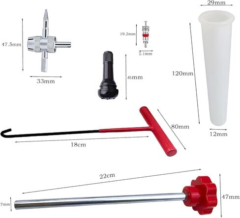 Quick Change Tire Valve Core Tool Kit - for Car, Truck, SUV, ATV, Motorcycle - Fits 11.3mm Rim Holes - Replace Valve Stems (TR413) in Saudi Arabia