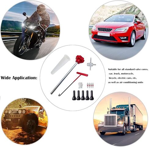 Quick Change Tire Valve Core Tool Kit - for Car, Truck, SUV, ATV, Motorcycle - Fits 11.3mm Rim Holes - Replace Valve Stems (TR413) in Saudi Arabia