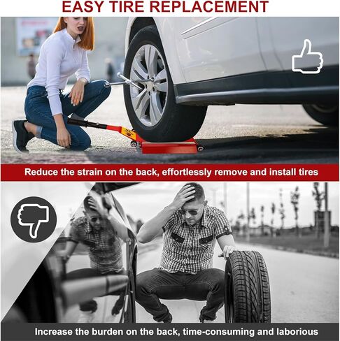 أداة رافعة الإطارات المحمولة من وايونا مع لوحة دوارة، أداة رفع الإطارات مع مقبض قابل للإزالة للسيارات وسيارات الدفع الرباعي والشاحنات على الطرق الوعرة، أداة رافعة رفع الإطارات بدون جهد لإزالة الإطارات وتحديد موضعها in Kuwait