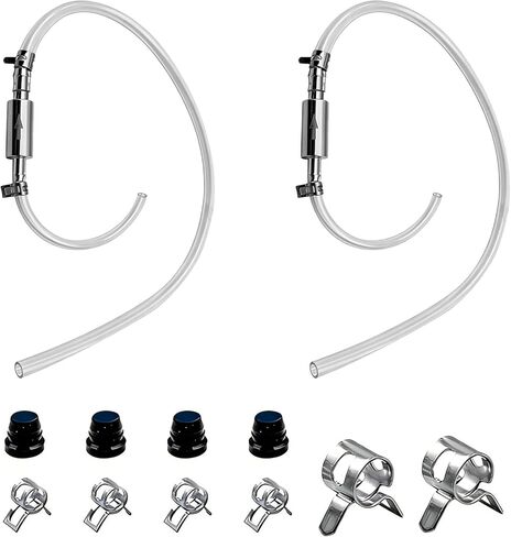 2 Sets Brake Bleeder Hose Kit with One-Way Valve&Metal Clamp | Air-Free Hydraulic Bleeding Tool for Car, Motorcycle&Clutch in Saudi Arabia