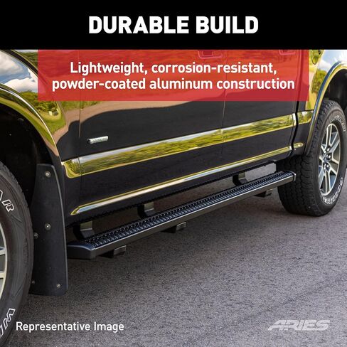 ARIES 2559046 SlimGrip 5" x 88" Black Aluminum Running Boards, Fits Select Chevrolet Silverado, GMC Sierra in Saudi Arabia
