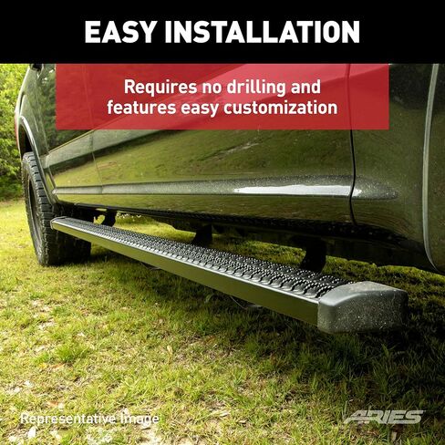 ARIES 2559046 SlimGrip 5" x 88" Black Aluminum Running Boards, Fits Select Chevrolet Silverado, GMC Sierra in Saudi Arabia