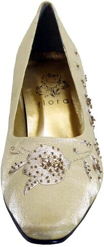 Floral Fern Women's Wide Width Dress Slip-On Satin Pumps in Saudi Arabia