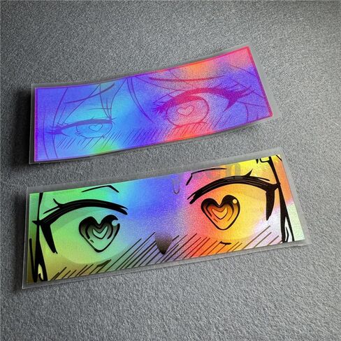 Horayten Japanese Anime Girl Peeker Car Stickers Peeping Love Eyes Motor Racing Auto Truck Body Window Decals Waterproof Laser 2PCS in Kuwait