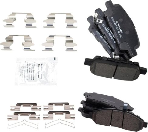 Front and Rear Brake Pad Set Ceramic Hardware Compatible with 2011-2014 Nissan LEAF in Saudi Arabia