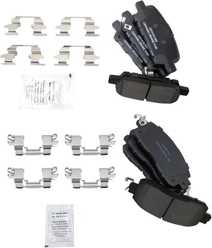 Front and Rear Brake Pad Set Ceramic Hardware Compatible with 2013-2017 Nissan Altima 2014-2017 Leaf in Saudi Arabia