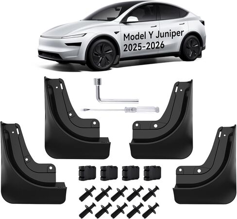 OZPYKAE for 2026 Upgraded New Tesla Model Y Juniper Accessories Mud Flaps,Splash Guards Fenders No Drilling All Weather Protector Mudguards for Tesla New Model Y Juniper 2025 2026 Launch (Black) in Kuwait