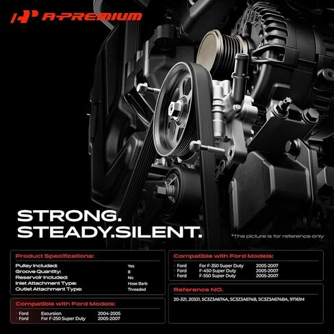 مضخة توجيه كهربائية ممتازة، مع بكرة، متوافقة مع Ford F-250 F-350 F-450 F-550 Super Duty 2005-2007، Excursion 2004-2005 in Saudi Arabia