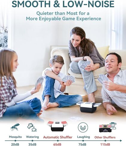 ماكينة خلط البطاقات الأوتوماتيكية - وضع تلقائي ويدوي بضغطة واحدة، آلة خلط كهربائية لطابقين أو طابقين، ضوضاء منخفضة، آلة خلط البطاقات القابلة لإعادة الشحن والمحمولة للبوكر، أونو، بلاك جاك، سكيب بو، المرحلة 10 in Kuwait