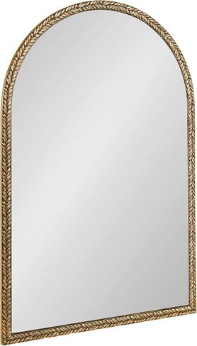 Kate and Laurel Acastis Traditional Ornate Textured Arch Mirror, 24 x 36, Gold, Vintage Arched Wall Mirror for Use as Vanity Bathroom Mirror or Fireplace Mantel Mirror in Saudi Arabia