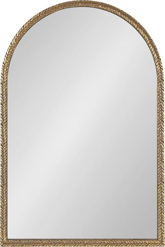 Kate and Laurel Acastis Traditional Ornate Textured Arch Mirror, 24 x 36, Gold, Vintage Arched Wall Mirror for Use as Vanity Bathroom Mirror or Fireplace Mantel Mirror in Saudi Arabia